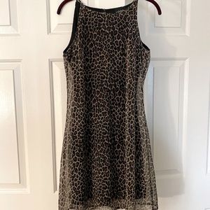 Vintage 80s leopard print flutter dress 💖